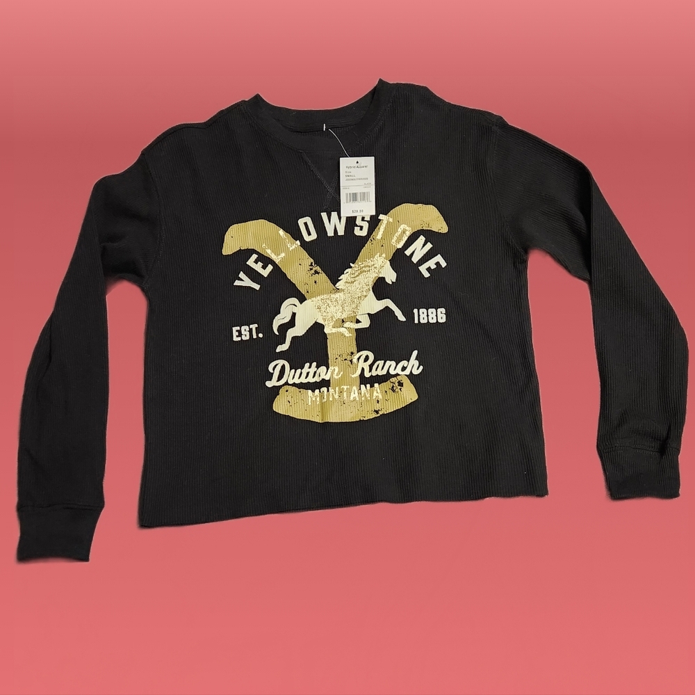 NWT Yellowstone TV show by Paramount. Long sleeve shirt. Female. Black.